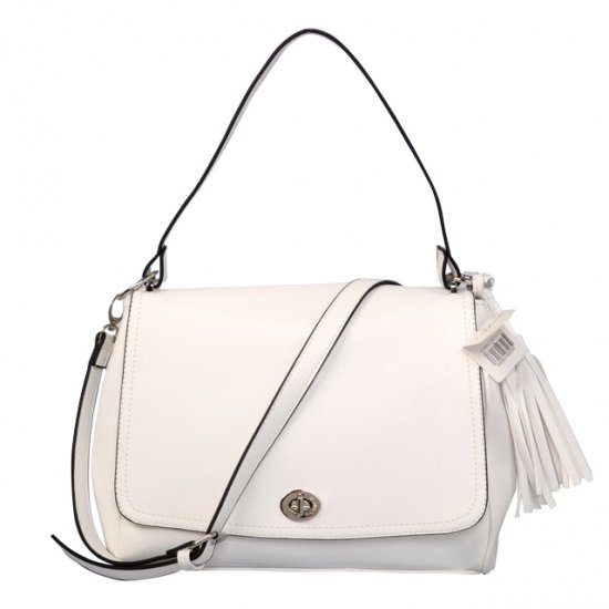 Coach Turnlock Medium White Shoulder Bags AYP Coach Turnlock Medium White Shoulder Bags AYP